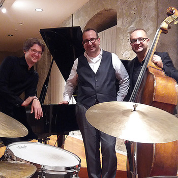 With Klemens Marktl (dr), Stefan Pišta Bartuš (bs) a.k.a. Art Of Trio in Friesach (A), 2017 <em>Photo: Carmen Kassekert</em>